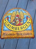 Grimbergen gebold emaille bord, Ophalen of Verzenden, Gebruikt, Reclamebord, Plaat of Schild