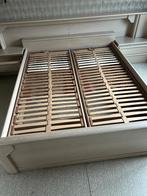 Bed met verstelbare lattenbodems, Beige, Comme neuf, Enlèvement, Bois