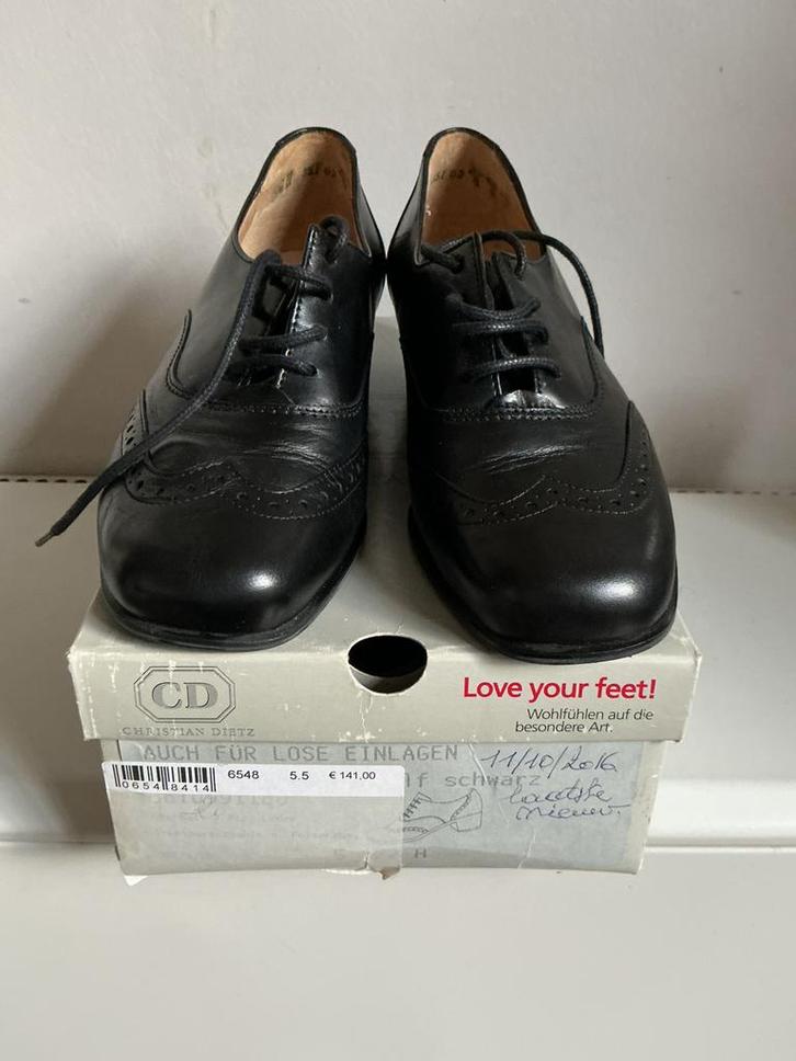 Veterschoenen C.Dietz, maat 38,5 als nieuw, Kleding | Dames, Schoenen, Zwart, Ophalen of Verzenden