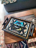 1970s vintage dienblad plateau vlinders taxidermie butterfly, Ophalen of Verzenden, Gebruikt