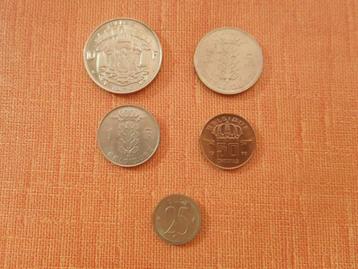 Pièces belges, 10F, 5F, f, 50c, 25c, Enlèvement ou Envoi