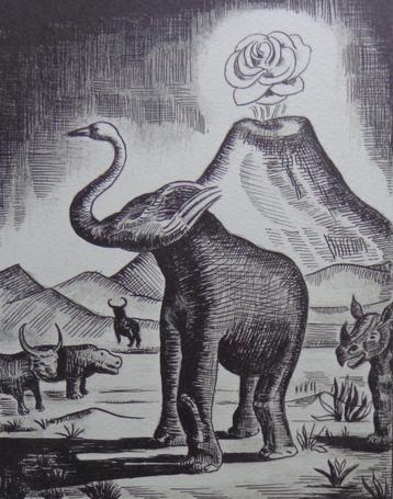 JANE GRAVEROLE / OLIFANT / ZW-W LITHO / 38x28cm / SIG / 1976