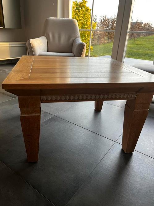 Table basse de salon en chêne massif, Huis en Inrichting, Tafels | Salontafels, Vierkant, Eikenhout, Ophalen