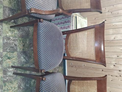 Chaises signé gilbert weckerlé, Huis en Inrichting, Stoelen, Gebruikt, Vier, Hout, Overige kleuren, Ophalen