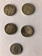 5 prachtige zilveren 2 FR Leopold II, Postzegels en Munten, Munten | Europa | Euromunten, Ophalen of Verzenden, België, Losse munt