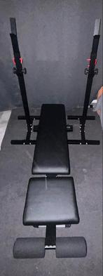 Banc de musculation + barre de musculation + poids, Sports & Fitness, Équipement de fitness, Enlèvement, Comme neuf