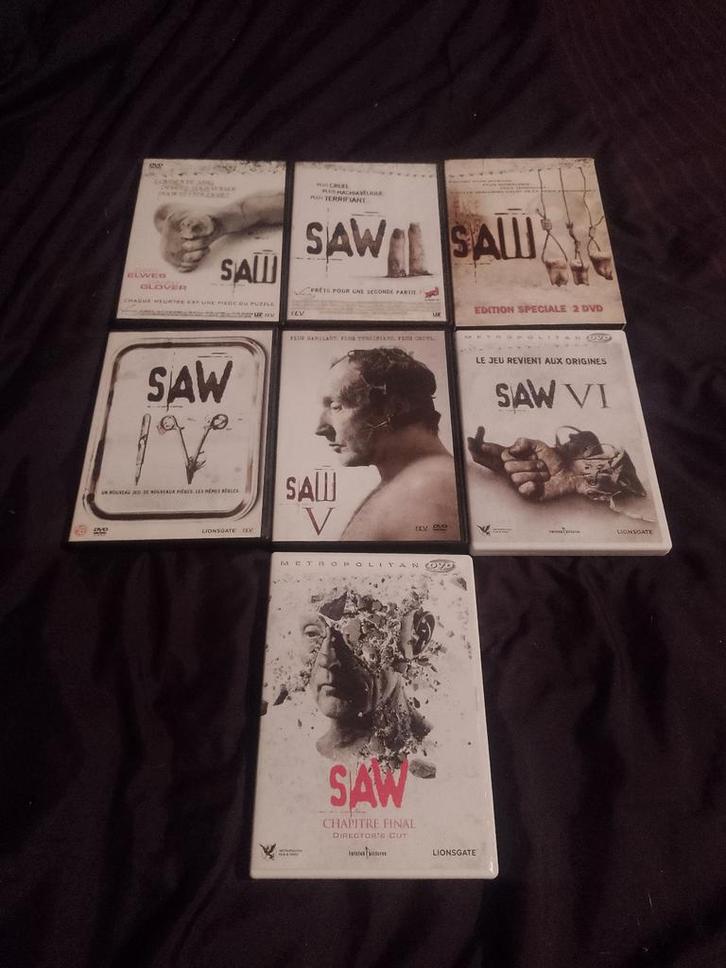 Te koop op DVD set van 7 Saw, Cd's en Dvd's, Dvd's | Horror, Zo goed als nieuw, Gore, Vanaf 12 jaar, Ophalen of Verzenden