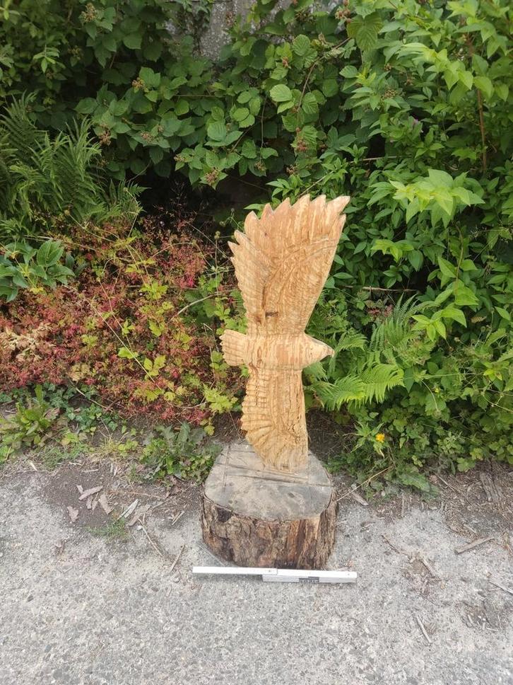 Houten sculptuur, Jardin & Terrasse, Statues de jardin, Comme neuf, Bois, Enlèvement