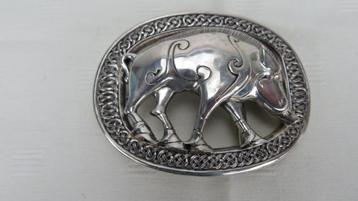 Keltische riemgesp 925 zilver, 161,7 gr 8,5 x 6 cm beschikbaar voor biedingen
