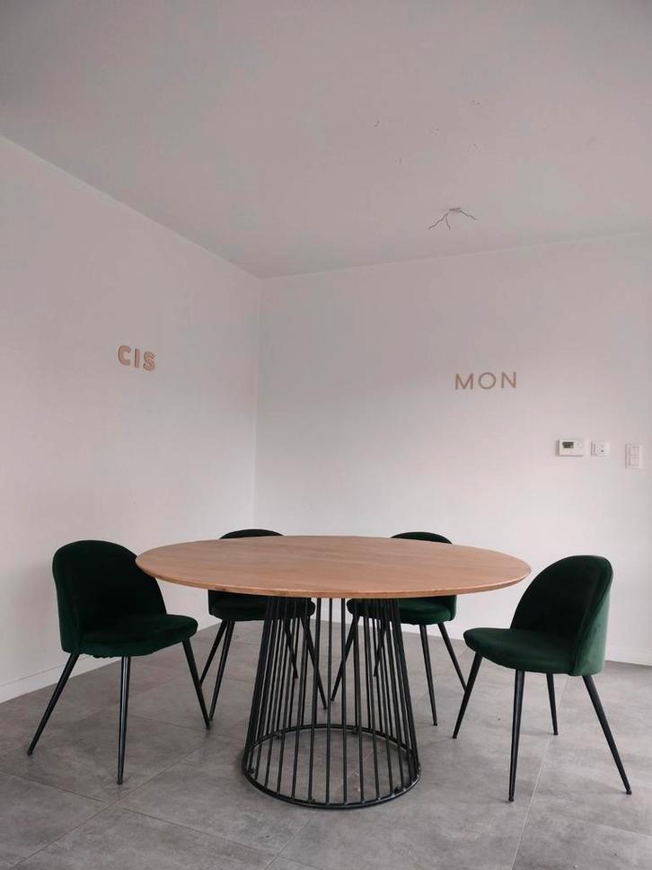 Ronde tafel, Huis en Inrichting, Stoelen, Zo goed als nieuw, Metaal, Ophalen