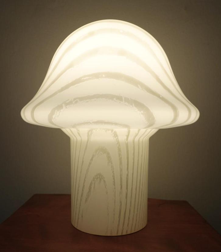 Vintage tafellamp Peill & Putzler mushroom groot model Zebra, Huis en Inrichting, Lampen | Tafellampen, Gebruikt, Minder dan 50 cm