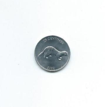 Congo, Democr. Republ., 25 Centimes 2002, Mongoose., Enlèvement ou Envoi, Autres pays, Monnaie en vrac