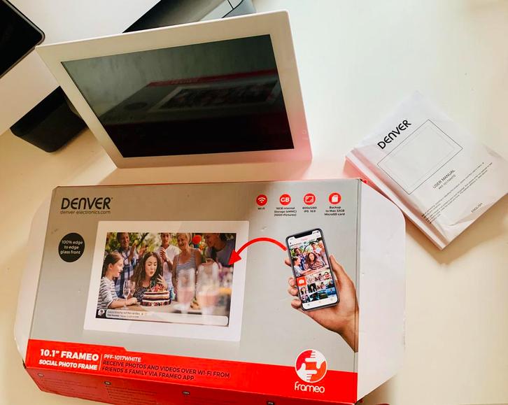 Denver Frameo 10,1” PFF-1017 – In perfecte staat, Audio, Tv en Foto, Foto | Digitale fotokaders, Zo goed als nieuw, Ophalen