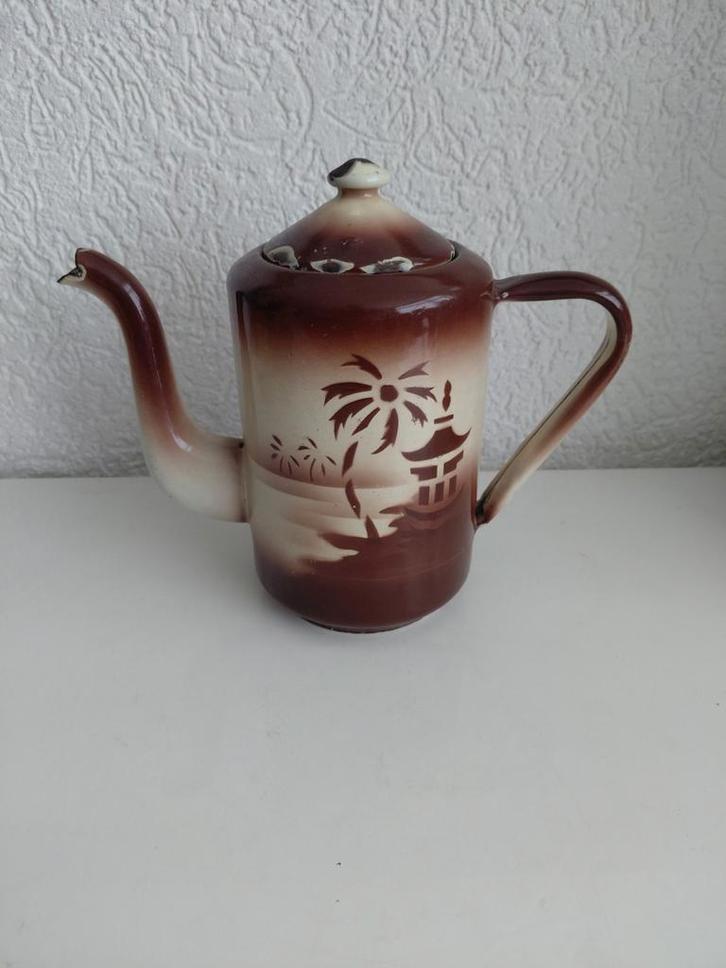Oude email koffiepot, Antiek en Kunst, Curiosa en Brocante, Ophalen of Verzenden