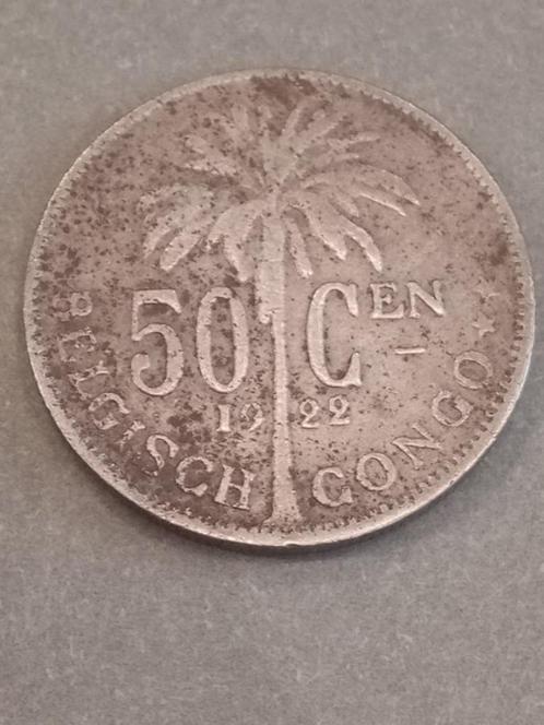 CONGO BELGE 50 centimes 1922 Flamand, Timbres & Monnaies, Monnaies | Afrique, Monnaie en vrac, Autres pays, Enlèvement ou Envoi