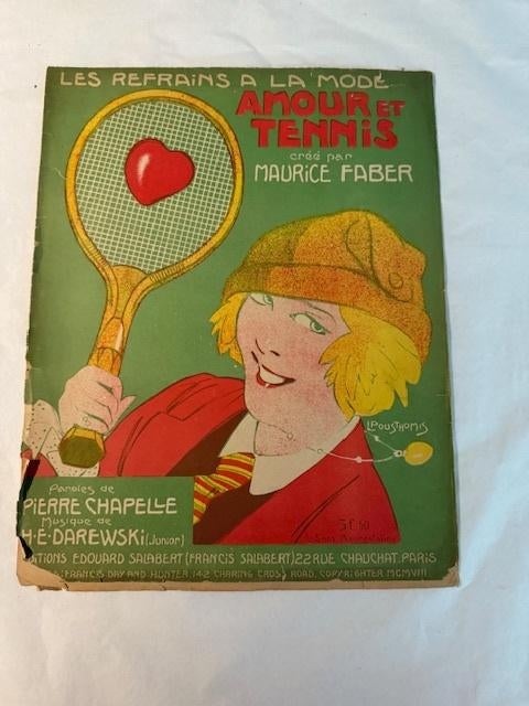 Darewski (junior), Amour et tennis., Musique & Instruments, Partitions, Utilisé, Artiste ou Compositeur, Piano, Chant, Enlèvement ou Envoi