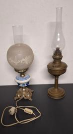 Lamp in koper en met glas., Antiek en Kunst, Ophalen