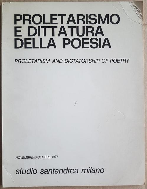 Proletarismo e dittatura della poesia - Prolétarisme et dict, Livres, Poèmes & Poésie, Utilisé, Plusieurs auteurs, Enlèvement ou Envoi