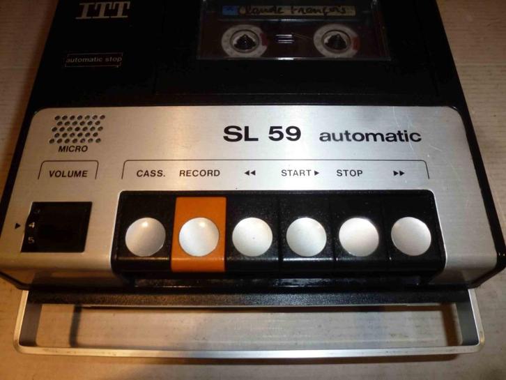 ITT SL59 Automatische cassettofoon (nr. 1) - gereviseerd, Audio, Tv en Foto, Cassettedecks, Enkel, Overige merken, Tiptoetsen
