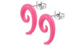 Boucles d'oreilles acier spirale rose fluo acrylique - PROMO, Enlèvement ou Envoi, Neuf