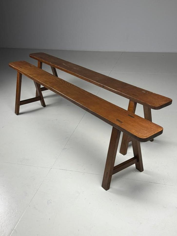 Set van 2 Franse eetkamerbanken, Antiek en Kunst, Antiek | Meubels | Stoelen en Sofa's, Ophalen