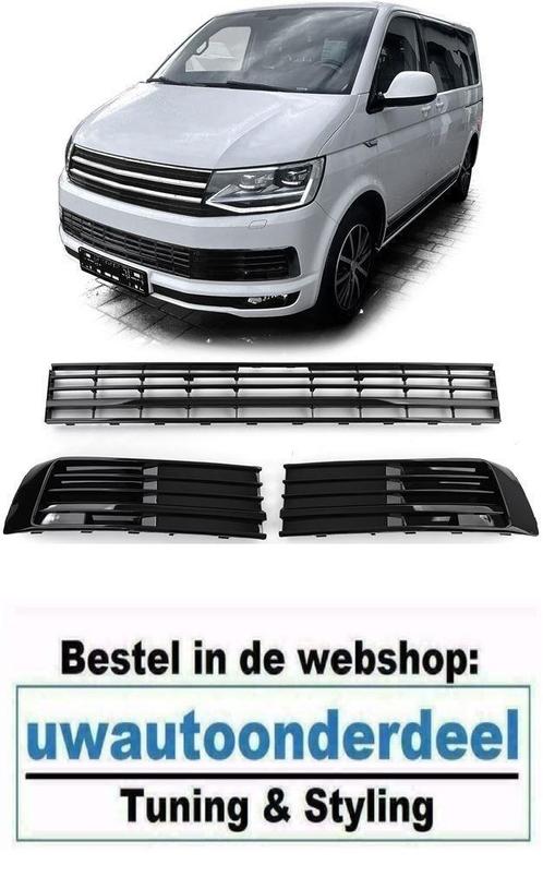 Bumper Grill Zwart Zonder ACC Geschikt Voor Vw Transporter T, Auto diversen, Tuning en Styling, Verzenden