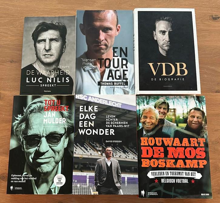 6 voetbal- & biografieboeken – zeer goede staat, Boeken, Biografieën, Zo goed als nieuw, Ophalen