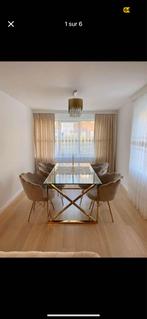 Table salle manger/6 chaises + table basse + lustre, Huis en Inrichting, Complete eetkamers, Ophalen, Zo goed als nieuw, 4 tot 6 stoelen