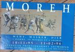 affiche Moreh homme masque Prentenkabinet Anvers 1995, Antiquités & Art, Art | Lithographies & Sérigraphies, Enlèvement ou Envoi