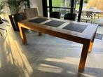 Table de salle à manger en teck et pierre de lave, Maison & Meubles, Tables | Tables à manger, Rectangulaire, Teck, 50 à 100 cm