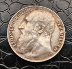 België 50 Centiemen 1901 Leopold ll, Zilver, Ophalen of Verzenden, Losse munt, Zilver