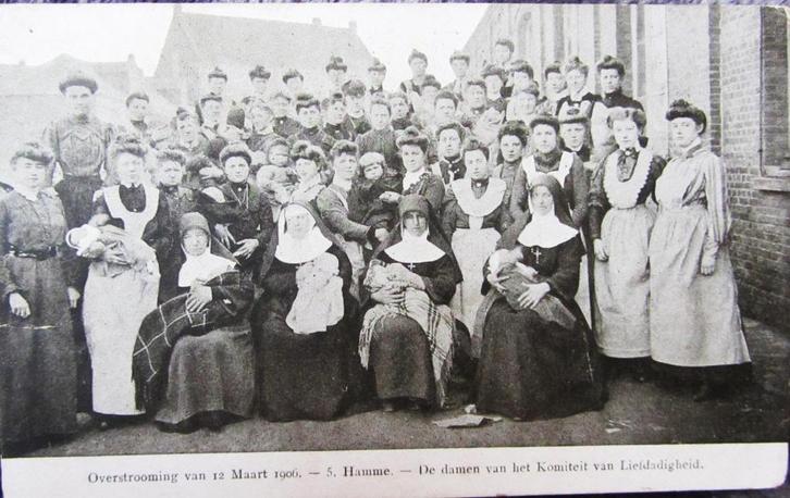 ZICHTKAART HAMME- OVERSTROMING VAN 12 MAART 1906, Verzamelen, Postkaarten | Themakaarten, Ongelopen, Stad of Dorp, Ophalen of Verzenden