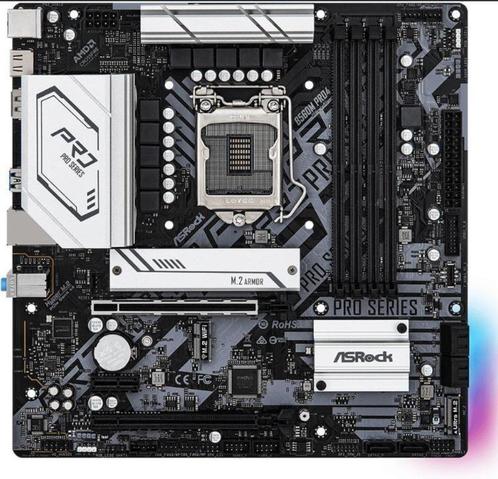 Asrock B460M-Pro4 Micro-ATX LGA1200, Computers en Software, Moederborden, Zo goed als nieuw, Intel, DDR4, Ophalen of Verzenden
