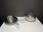 set van 3 Lagostina pot en pannen, Aluminium, Enlèvement, Poêle à frire ou Sauteuse, Plaque céramique