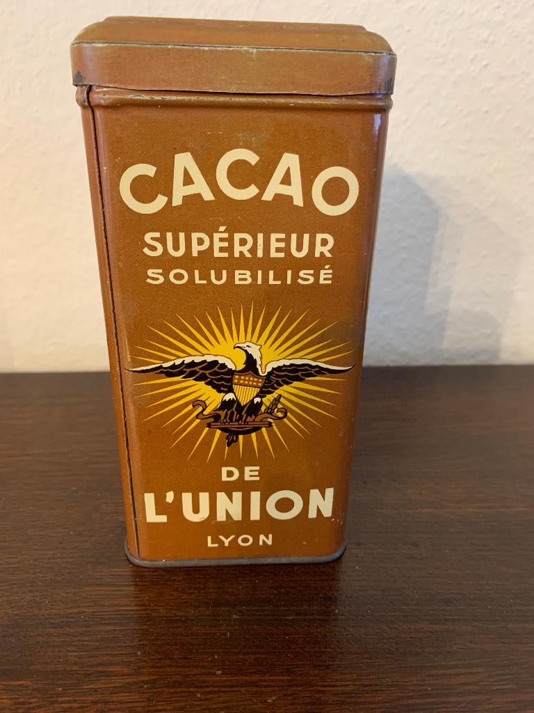 Rare boîte Cacao Chocolat de l' Union Lyon, Collections, Marques & Objets publicitaires, Utilisé, Emballage, Enlèvement ou Envoi