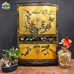 Vintage chinese kast (bladgoud,vogels,bloemen) oosterse kast, Huis en Inrichting, Kasten | Secretaires, Ophalen of Verzenden, Gebruikt