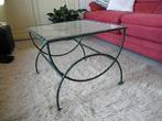 Belle table basse salon - fer peint verre biseauté, Ophalen, Gebruikt, 50 tot 100 cm, Vierkant