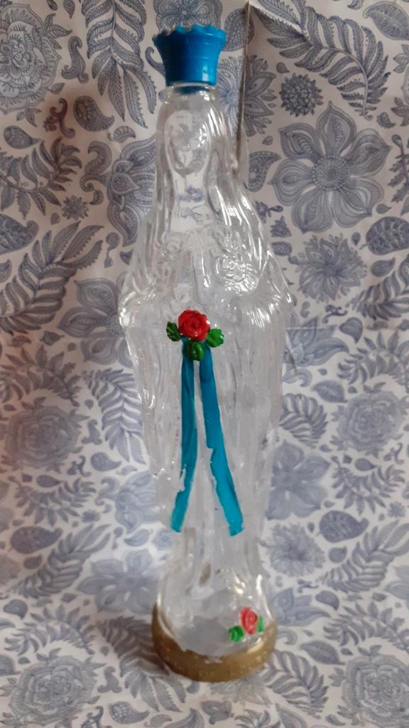 Bouteille vierge de lourdes en verre 25 cm, Antiek en Kunst, Antiek | Religieuze voorwerpen, Ophalen of Verzenden