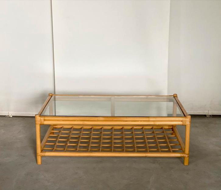 Salontafel | Rotan | Rechthoek, Huis en Inrichting, Tafels | Salontafels, Rond, Ophalen
