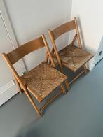 2 x jaren ‘80 Rotan Webbing klapstoelen, Huis en Inrichting, Ophalen of Verzenden, Gebruikt