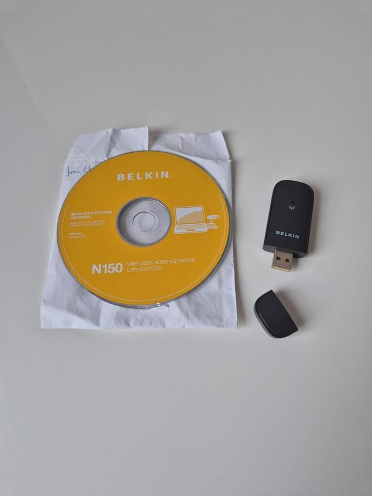 Adaptateur USB Wi-Fi Belkin N150 + CD installation, Computers en Software, Besturingssoftware, Zo goed als nieuw, Windows, Ophalen of Verzenden