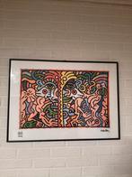 Lithographie de Keith Haring, encadrée avec passe-partout., Enlèvement ou Envoi