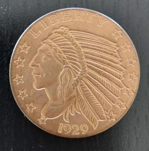 USA - ‘1929 Indian/Liberty’ ½ Oz - Copper Commemorative Coin, Timbres & Monnaies, Métaux nobles & Lingots, Cuivre, Envoi