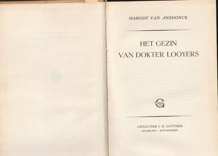 Margot van Ansdonck “Het gezin van dokter Looyers”, Boeken, Romans, Zo goed als nieuw, België, Ophalen of Verzenden