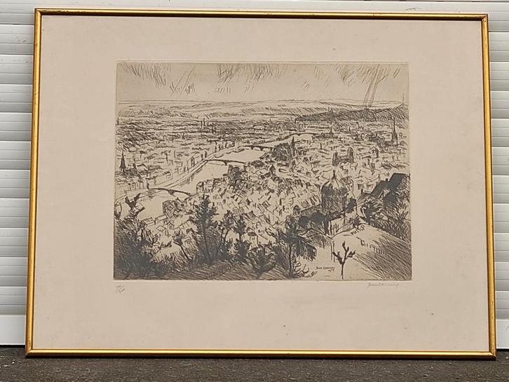 gravure liege signe jean donnay, Antiquités & Art, Art | Eaux-fortes & Gravures, Enlèvement ou Envoi