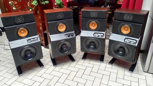 B&W DM 6 vintage 1972 (2 paar), Audio, Tv en Foto, Luidsprekerboxen, Gebruikt, Front, Rear of Stereo speakers, 120 watt of meer