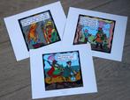 Tintin 3 x planches tirés-à-part herdruk vignet Kuifje Hergé, Comme neuf, Tintin, Enlèvement ou Envoi