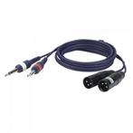 2 unbal. Jack mono L/R to 2 XLR/M 3P 3m, Ophalen of Verzenden, Nieuw