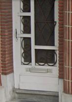 Eeuwenoude deur gemaakt van hout, smeedijzer en glas., Gebruikt, Inclusief glas, 225 cm of meer, Hout