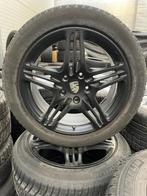 19'' Porsche Panamera velgen Zwart + Winterbanden 8/7 mm, Gebruikt, Banden en Velgen, Winterbanden, Personenwagen